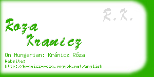 roza kranicz business card